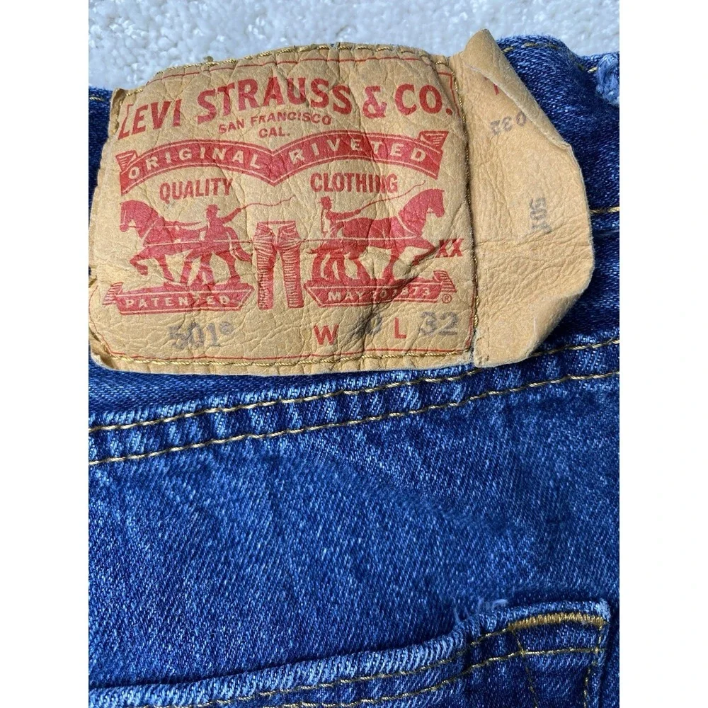 Levi's‎ 501 Original Fit Button Fly Jeans Men's 40x32 Measured 38x29 Dark Wash
